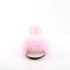 Amour Baby Pink Maribou Trimmed Slipper