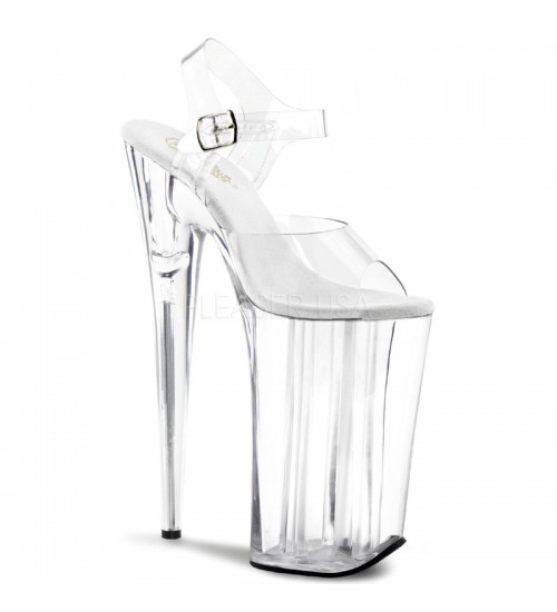 Beyond Extreme Clear 10 Inch High Sandal