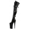 Beyond Black 10 Inch Buckled Thigh High Boots