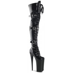 Beyond 10 Inch Buckled Thigh High Boots