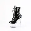Adore Black Platform Boots with Clear Heel