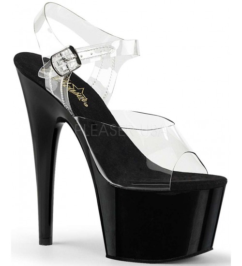 Black Platform Clear Strap Platform Sandal