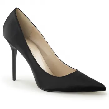 Classique Black Satin 4 Inch High Heel Pump