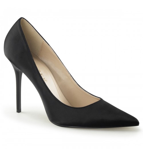 Classique Black Satin 4 Inch High Heel Pump