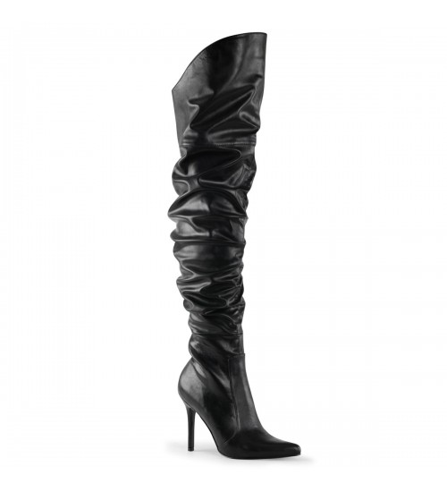 Classique Black Scrunch Thigh High Boot