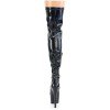 Adore Black Hologram Thigh High Faux Patent Leather Boots