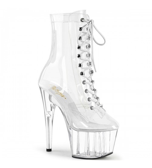 Adore Clear Patent Platform Granny Ankle Boots