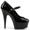 Delight High Heel Platform Black Mary Jane Shoes