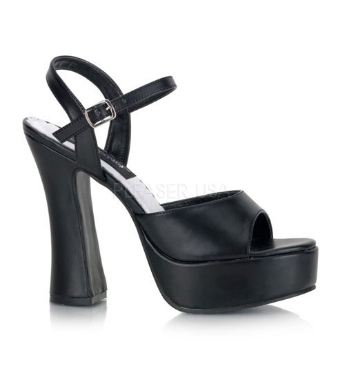 Dolly Black Platform Chunky Heel Sandal