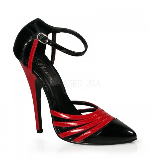 Domino High Heel Red and Black D-Orsay Pump