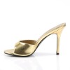 Classique Gold Faux Leather 4 Inch Mule