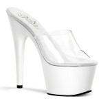 Adore White Platform High Heel Mule