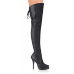 Indulge Leather Thigh High Platform Boots