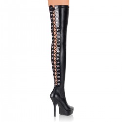 Indulge 3063 Stiletto Thigh High Platform Bootswith Lace Up Back