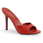 Classique Red Faux Leather 4 Inch Mule