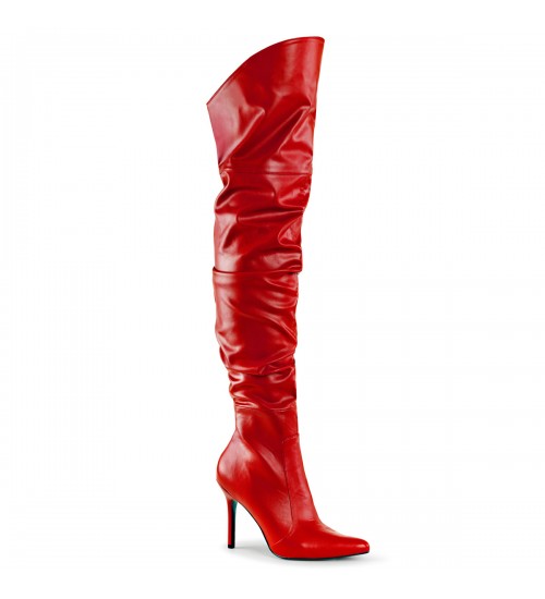 Classique Red Scrunch Thigh High Boot