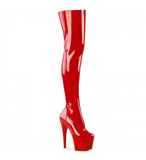 Adore Red Thigh High Platform Boots