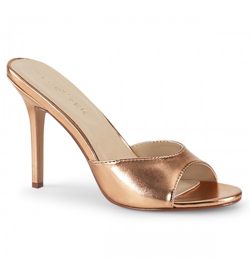 Classique Rose Gold Faux Leather 4 Inch Mule