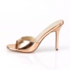 Classique Rose Gold Faux Leather 4 Inch Mule