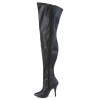 Seduce Black Faux Leather Wide Calf Thigh High Boots