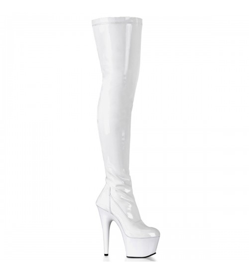 Adore White Thigh High Platform Boots