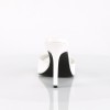 Classique White Faux Leather 4 Inch Mule