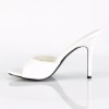 Classique White Faux Leather 4 Inch Mule