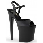 Xtreme Black Faux Leather Platform Sandal