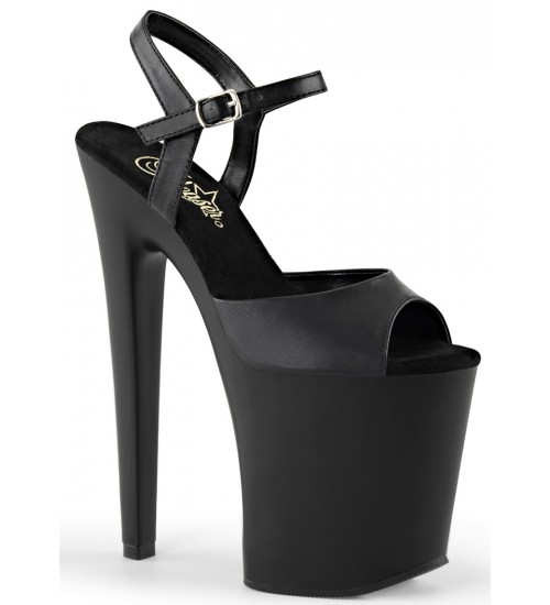 Xtreme Black Faux Leather Platform Sandal